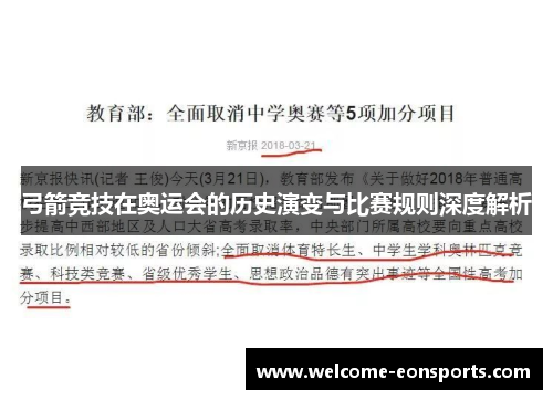 弓箭竞技在奥运会的历史演变与比赛规则深度解析
